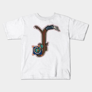 Letter J Manicule W 14C Maastricht Psalter parody Kids T-Shirt